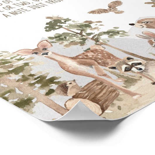 Avontuur Woodland Dieren Late Night Luiers Poster (Hoek)