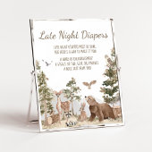 Avontuur Woodland Dieren Late Night Luiers Poster