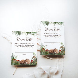 Avontuur Woodland Mushroom Fern Baby Jongen Douche Informatiekaartje