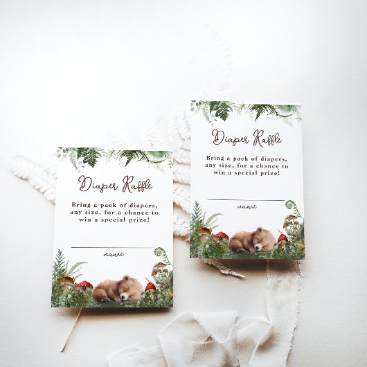 Avontuur Woodland Mushroom Fern Baby Jongen Douche Informatiekaartje