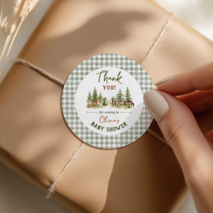 Avontuur Woud Dier Baby Shower Bedankt Ronde Sticker