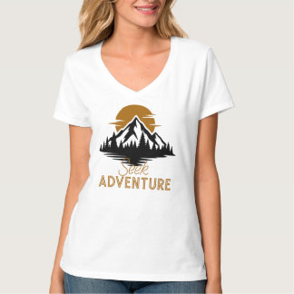Avontuur zoeken, bergzonsondergang Grafisch T-shirt