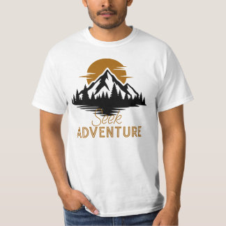 Avontuur zoeken, bergzonsondergang Grafisch T-shirt