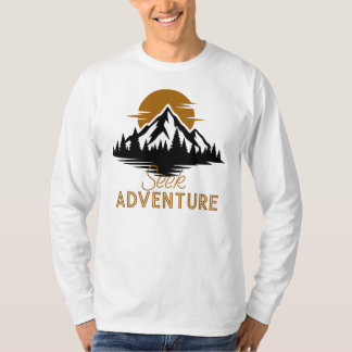 Avontuur zoeken, bergzonsondergang Grafisch T-shirt