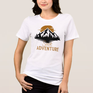 Avontuur zoeken, bergzonsondergang Grafisch Tri-Blend Shirt