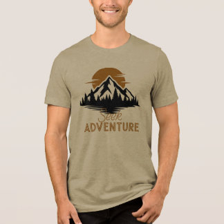 Avontuur zoeken, bergzonsondergang Grafisch Tri-Blend Shirt