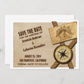  avontuurhuwelijk sparen de Datum uitnodigen Save The Date (Voorkant / Achterkant)