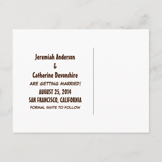  avontuurhuwelijk sparen het Briefkaart van de Dat (Achterkant)