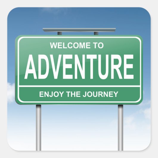 Avontuurlijk concept. vierkante sticker (Voorkant)