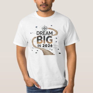 Avontuurlijk Kompas "Droom Groot 2026" Waarde T-Sh T-shirt