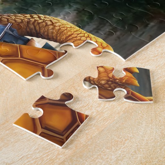 Avontuurlijk Leuke Kleine Schildpad met Rugzak, Legpuzzel (Zijkant)