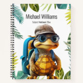 Avontuurlijk Leuke Kleine Schildpad met Rugzak, No Notitieboek (Voorkant)