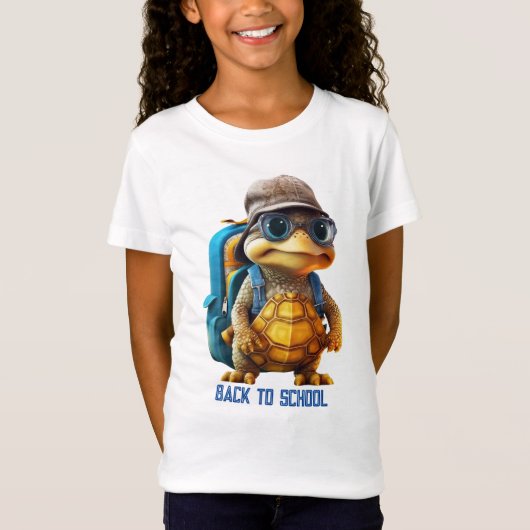 Avontuurlijk Leuke Kleine Schildpad met Rugzak, T-shirt (Voorkant)