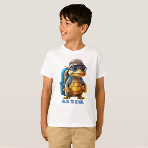 Avontuurlijk Leuke Kleine Schildpad met Rugzak, T-shirt