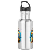 Avontuurlijk Leuke Kleine Schildpad met Rugzak, Waterfles (Achterkant)