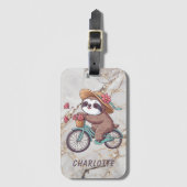 Avontuurlijk luiaard op een fietstocht Gepersonali Bagagelabel (Voorkant (verticaal))