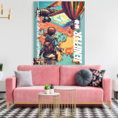 Avontuurlijk Meisje, Persoonlijk Reis Thema Canvas Afdruk (Insitu (Woonkamer))