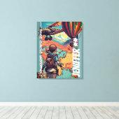 Avontuurlijk Meisje, Persoonlijk Reis Thema Canvas Afdruk (Insitu (Houten vloer))
