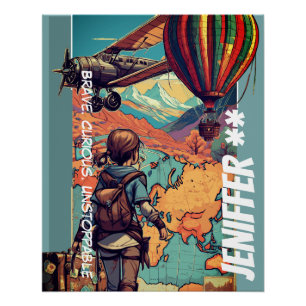 Avontuurlijk Meisje, Persoonlijk Reis Thema Perfect Poster