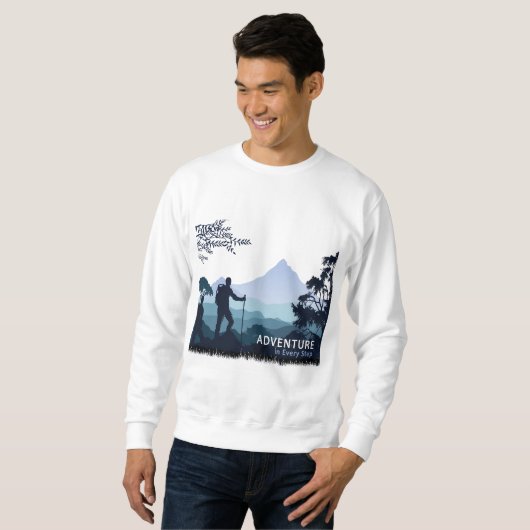 Avontuurlijk wandelen, avontuur in elke stap trui (Voorkant volledig)