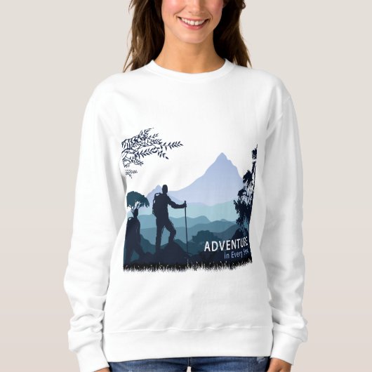 Avontuurlijk wandelen, avontuur in elke stap trui (Voorkant)