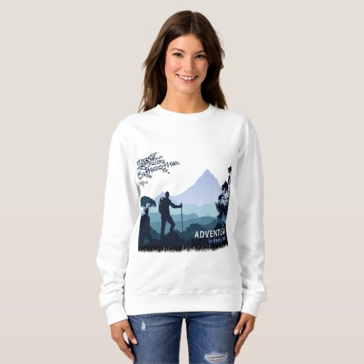 Avontuurlijk wandelen, avontuur in elke stap trui (Voorkant volledig)