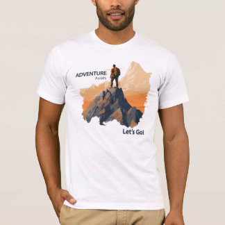 Avontuurlijk wandelen, avontuur wacht, laten we ga t-shirt