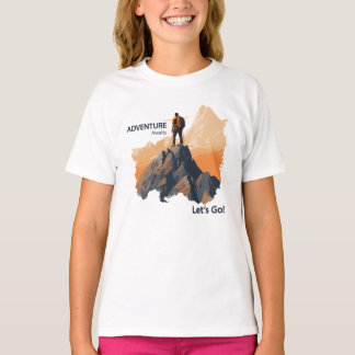 Avontuurlijk wandelen, avontuur wacht, laten we ga t-shirt