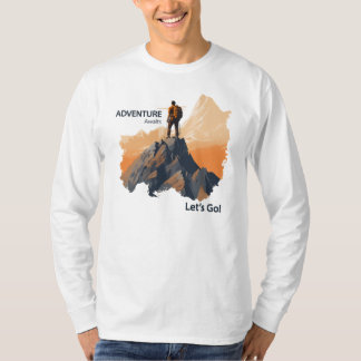 Avontuurlijk wandelen, avontuur wacht, laten we ga t-shirt
