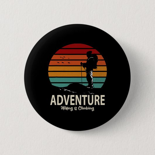Avontuurlijk Wandelen En Klimmen Ronde Button 5,7 Cm (Voorkant)