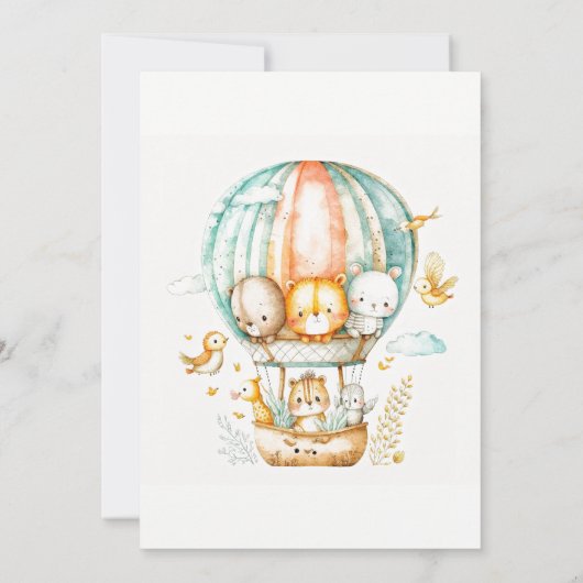 Avontuurlijk Wilde Dieren Verjaardagsfeest Kaart (Achterkant)