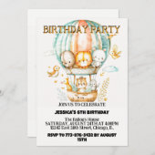 Avontuurlijk Wilde Dieren Verjaardagsfeest Kaart (Voorkant / Achterkant)