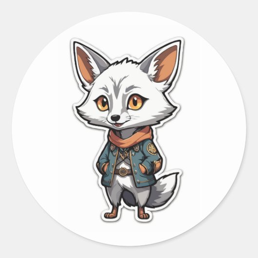 Avontuurlijke Anime Jackal Sticker (Voorkant)