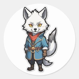 Avontuurlijke Anime Wolf Warrior Sticker