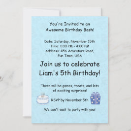 Avontuurlijke Baby Blue verjaardagsuitnodiging voo Kaart