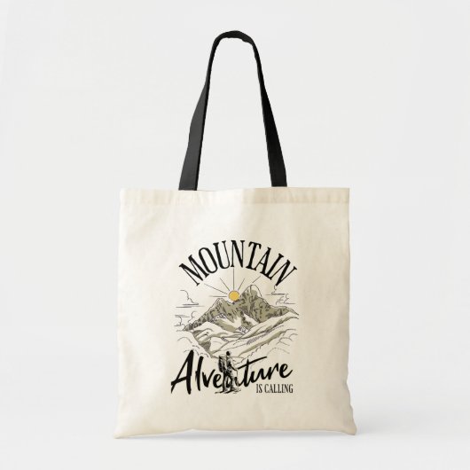 Avontuurlijke Bergverkenner – Vintage Wandelen Tote Bag (Voorkant)