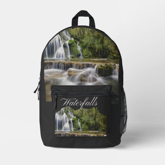 Avontuurlijke bergwatervallen bedrukte rugzak (Voorkant)