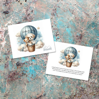 Avontuurlijke boeken voor Baby Puppy Hete Luchtbal Informatiekaartje