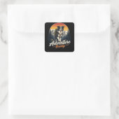 Avontuurlijke Buddy Hond Vierkante Sticker (Tas)