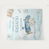 Avontuurlijke Cute Olifant Blauwe Vliegtuig 1e Ver Wandkleed (Voorkant (horizontaal))