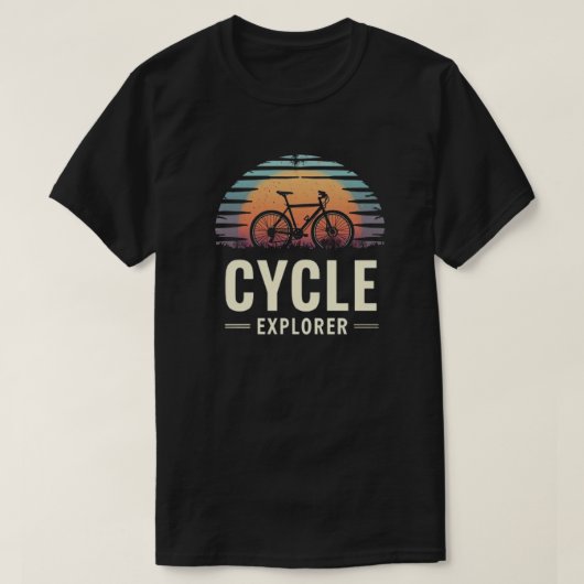 Avontuurlijke Cycle Lover Quote "Cycle explorer" T-shirt (Design voorkant)