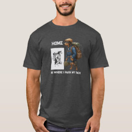 Avontuurlijke Dachshund Wandelaar Thuis is Waar Mi T-shirt