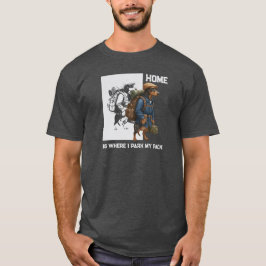 Avontuurlijke Dachshund Wandelaar Thuis is Waar Mi T-shirt