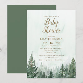 Avontuurlijke Dennenboom Bos Baby Shower Kaart