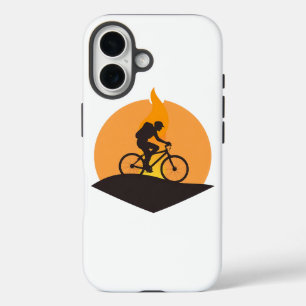 Avontuurlijke fietser: Sunrise Journey Silhouette iPhone 16 Hoesje