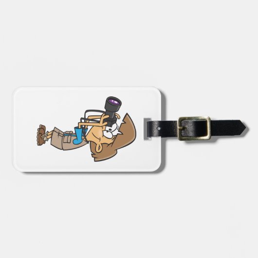 Avontuurlijke Fotograaf Jongen met Camera Bagagelabel (Voorkant horizontaal)