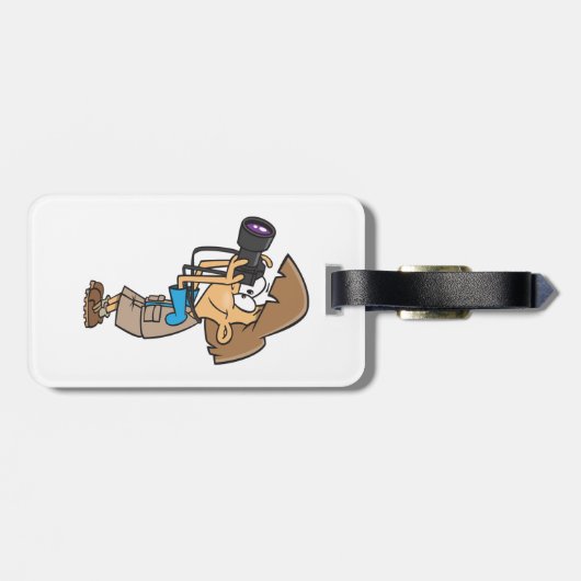 Avontuurlijke Fotograaf Jongen met Camera Bagagelabel (Achterkant horizontaal)