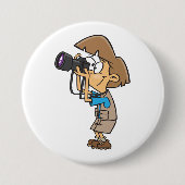 Avontuurlijke Fotograaf Jongen met Camera Ronde Button 7,6 Cm (Voorkant)