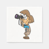 Avontuurlijke Fotograaf Jongen met Camera Servet (Voorkant)