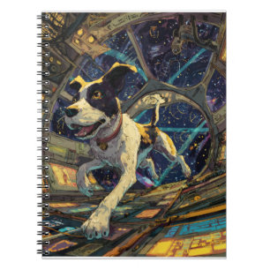 Avontuurlijke hond in de ruimte Illustratie Notitieboek